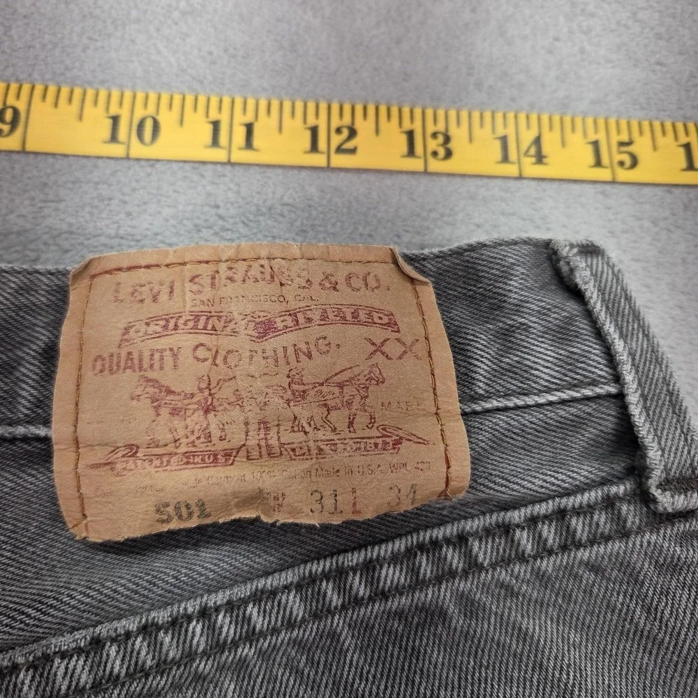 Vintage Levis 501 Jeans Mens Gray Button Fly Made USA Stains Fits‎ 29x31